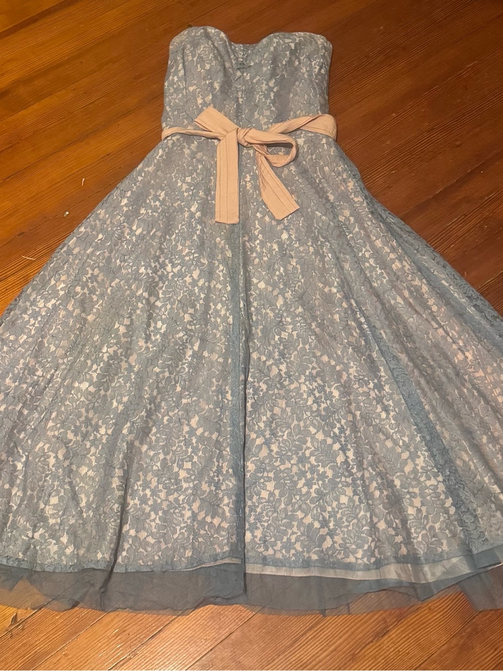 Norman Original Strapless Lace Dress